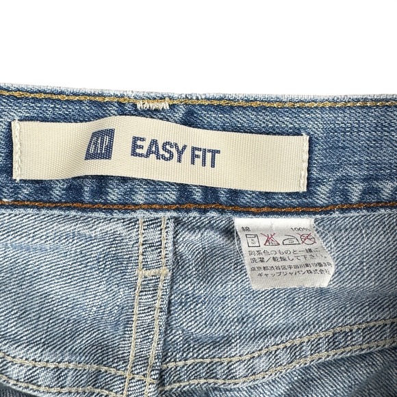 Gap Easy Fit Vintage‎ Men's Jeans 31x29.75 Light Wash Distressed Hem USA Made - Picture 7 of 12